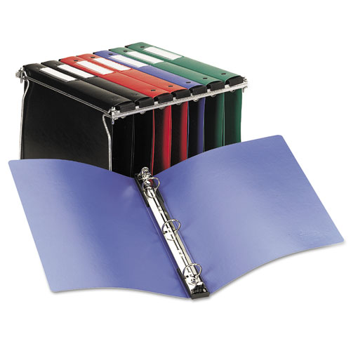 Hanging Storage Flexible Non-View Binder with Round Rings, 3 Rings, 1" Capacity, 11 x 8.5, Black