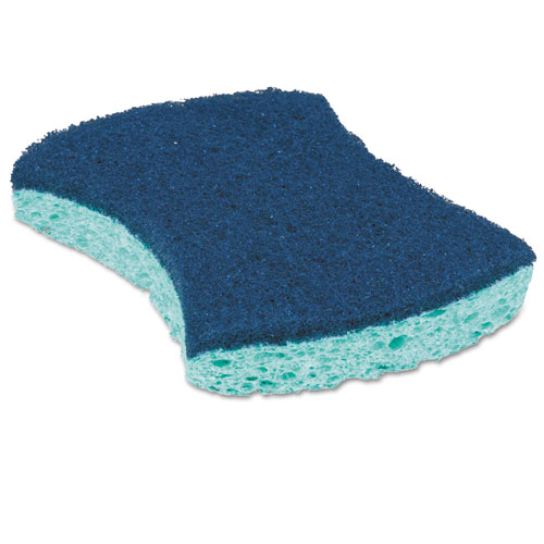 Image of Scotch-Brite™ Professional Power Sponge, 2.8 X 4.5, 0.6" Thick, Blue/Teal, 5/Pack