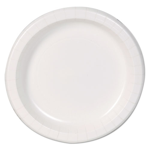 Paper Dinnerware, Plates, White, 8.5" dia, 125/Pack