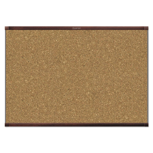 Prestige 2 Magnetic Cork Bulletin Board, 72 X 48, Mahogany Frame