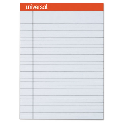 Universal® Fashion Colored Perforated Note Pads, 8 1/2 x 11 3/4, Legal, Gray, 50 Sht, 6/PK