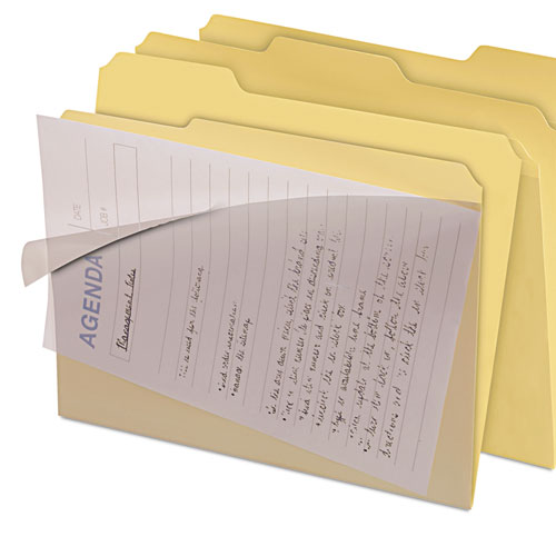 CLEAR VIEW INTERIOR FILE FOLDERS, 1/3-CUT TABS, LETTER SIZE, MANILA, 8/PACK