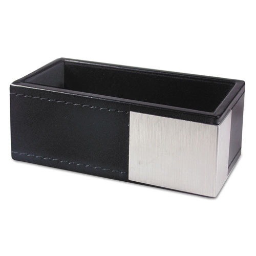 Artistic® Architect Line Business Card Holder, Holds 50 2 x 3 1/2, Black/Silver