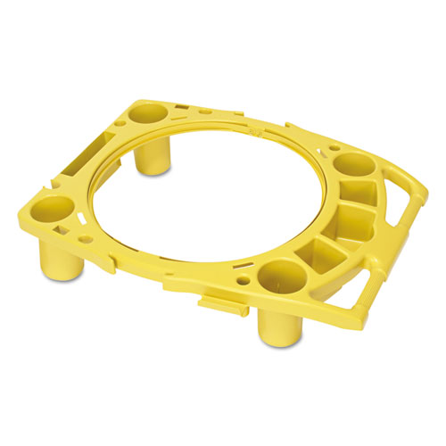 Image of Standard Brute Rim Caddy, Four Compartments, Fits 32.5" Diameter Cans, 26.5 x 6.75, Yellow
