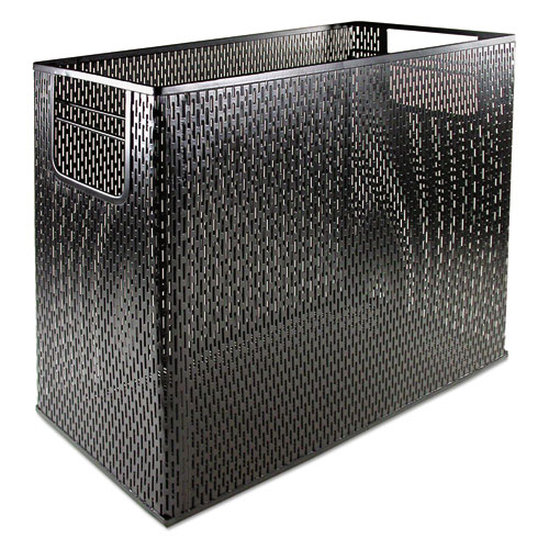Urban Collection Punched Metal Desktop File, 1 Section, Letter to Legal Size Files, 13" x 5.75" x 10.75", Black
