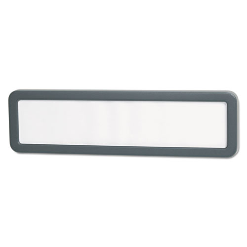 Universal® Recycled Cubicle Nameplate With Rounded Corners, 9 X 2.5, Charcoal