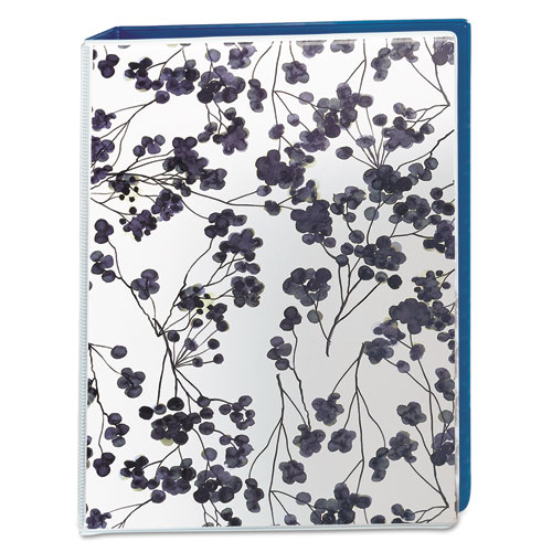Image of Durable Mini Size Non-View Fashion Binder with Round Rings, 3 Rings, 1" Capacity, 8.5 x 5.5, Floral/Navy