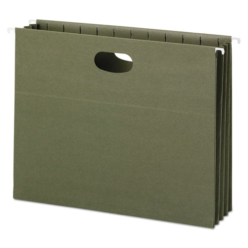 100% Recycled Hanging Pockets with Full-Height Gusset, Letter Size, Standard Green, 10/Box