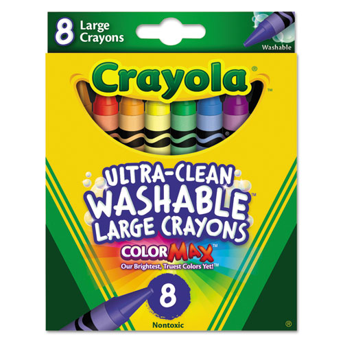 Crayola® Ultra-Clean Washable Crayons, Large, 8 Colors/Box