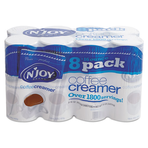N'Joy Non-Dairy Coffee Creamer, 16 oz Canister, 8/Pack
