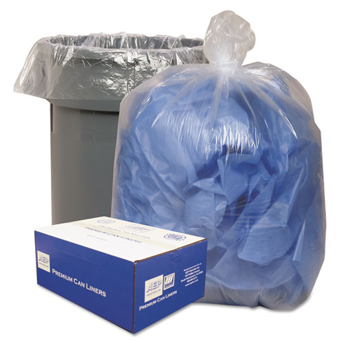 Classic Clear Linear Low-Density Can Liners, 10 gal, 0.6 mil, 24" x 23", Clear, 500/Carton
