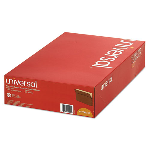 Image of Universal® Redrope Expanding File Pockets, 1.75" Expansion, Legal Size, Redrope, 25/Box