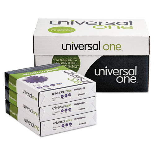 Image of Universal® Deluxe Multipurpose Paper, 98 Bright, 20 Lb Bond Weight, 8.5 X 11, Bright White, 500 Sheets/Ream, 10 Reams/Carton