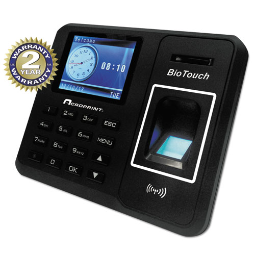BioTouch Time Clock, 10,000 Employees, Black