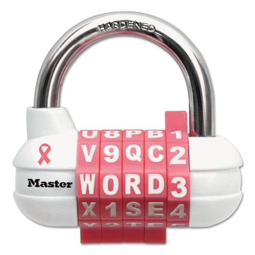 Image of Password Plus Combination Lock, Hardened Steel Shackle, 2.5" Wide, Chrome/Assorted