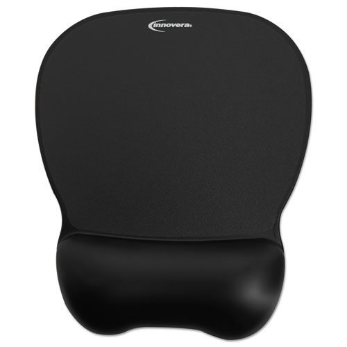 Image of Gel Mouse Pad with Wrist Rest, 9.62 x 8.25, Black