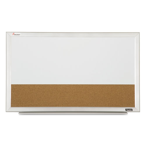 7110015680402 SKILCRAFT Quartet Cubicle Combination Boards, 22 x 32, Tan/White Surface, White Aluminum Frame