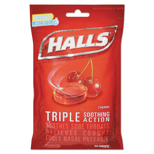 Halls Triple Action Cherry Cough Drops