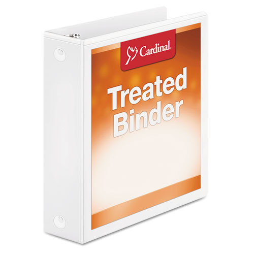 Cardinal® Treated Binder Clearvue Locking Round Ring Binder, 3 Rings, 2" Capacity, 11 X 8.5, White