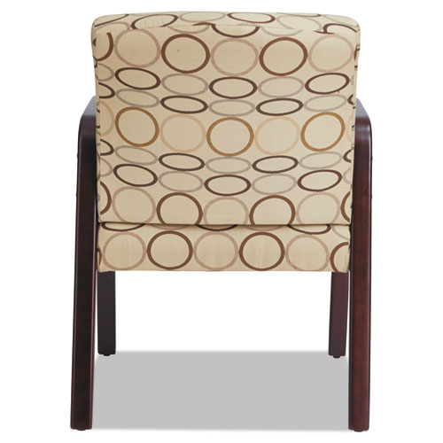 Alera Reception Lounge WL Series Guest Chair, 24.21" x 24.8" x 32.67", Tan Seat, Tan Back, Mahogany Base