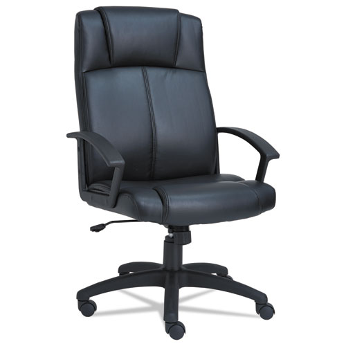 Alera® Alera CL Series High-Back Leather Chair, Black