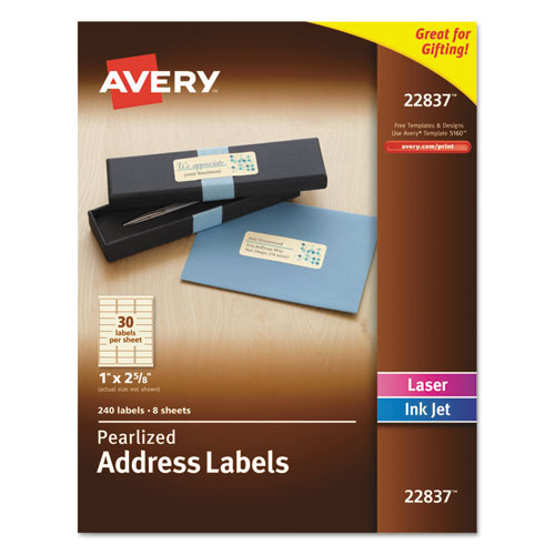 Avery® Rectangle Labels, 1 x 2 5/8, Pearl Ivory, 240/Pack | National ...