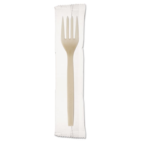 RENEWABLE INDIVIDUALLY WRAPPED PLANT STARCH FORK - 7"., 750/CARTON