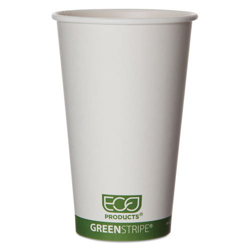 GreenStripe Renewable and Compostable Hot Cups, 16 oz,  50/Pack, 20 Packs/Carton