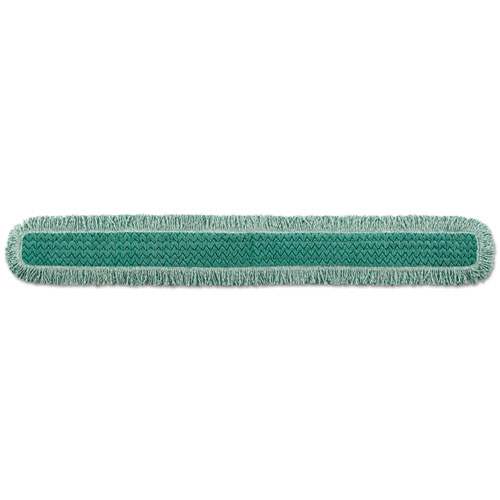 Image of HYGEN Dust Mop Heads With Fringe, Green, 60 in., Microfiber, Cut-End