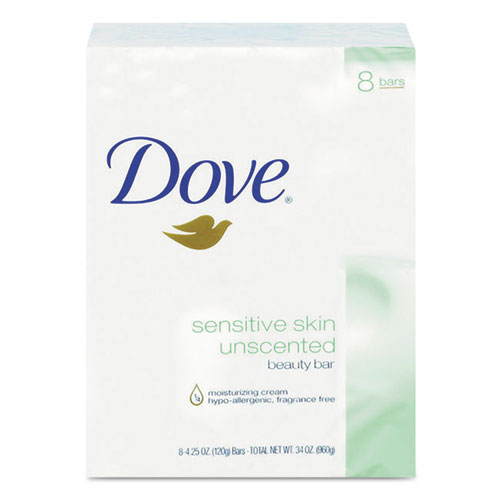 Dove Solid Hand Soap, Unscented, 3.17 Oz, Carton Of 12 Bars