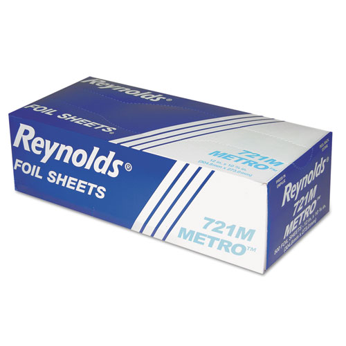 Reynolds Wrap® Metro Pop-Up Aluminum Foil Sheets, 12 x 10.75, Silver, 500/Box, 6/Carton