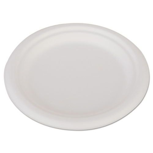 SCT® ChampWare Heavyweight Bagasse Dinnerware, Plate, 10" dia, White, 500/Carton