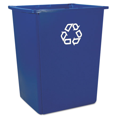 Rubbermaid® Commercial Glutton Recycling Container, Rectangular, 56 gal, Blue