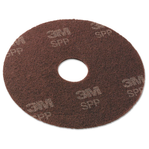 Surface Prep Floor Pads, 13" Diameter, Brown, 10/carton