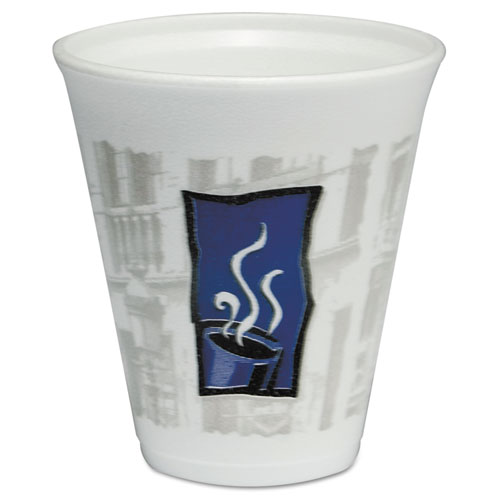 Uptown Thermo-Glaze Hot/cold Cups, Foam, 12oz, Blue/black/gray, 20/bag, 50/ct