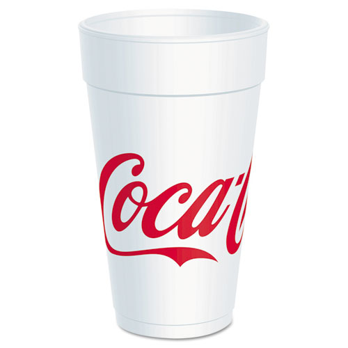 Coca-Cola Foam Cups, Foam, Red/white, 20 Oz, 25/bag, 20 Bags/carton