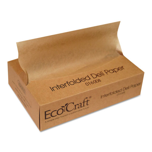 Image of EcoCraft Interfolded Soy Wax Deli Sheets, 8 x 10.75, 500/Box, 12 Boxes/Carton