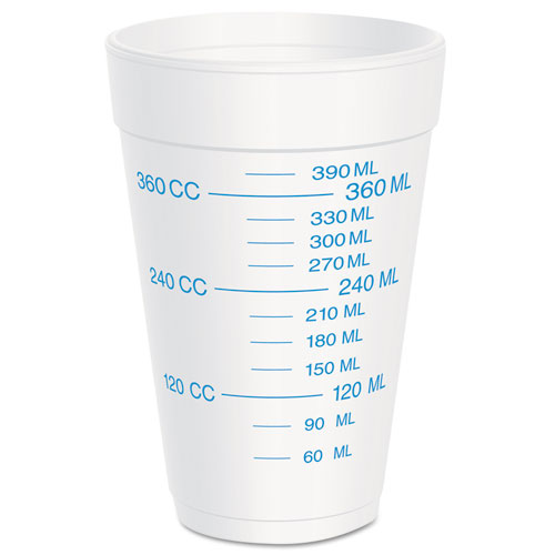 Image of Dart® Graduated Foam Medical Cups, 16 Oz, White, 25/Pack, 40 Packs/Carton