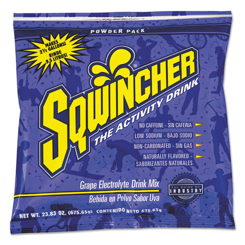 Sqwincher® Powder Pack Concentrated Activity Drink, Grape, 23.83 oz Packet, 32/Carton