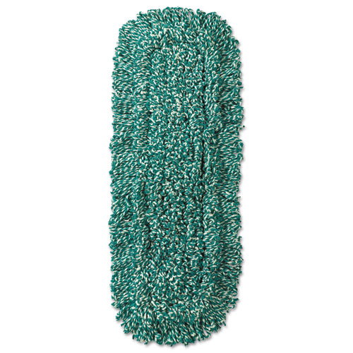 Rubbermaid® Commercial Microfiber Looped-End Dust Mop Heads, 18 x 5, Green, Dozen