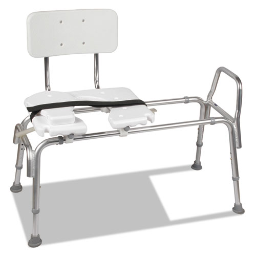 Heavy-Duty Sliding Transfer Bench With Cut-Out Seat, 19-23"h, 15 X 19 Seat
