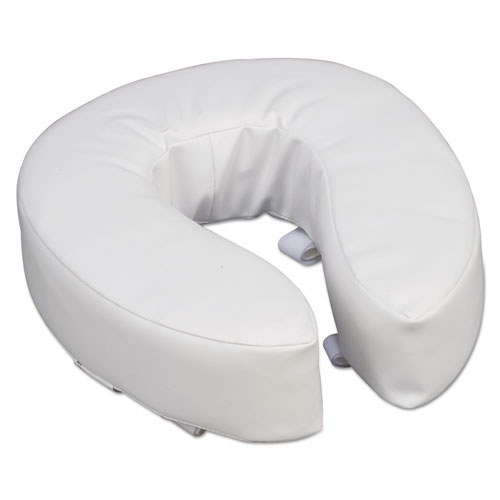 DMI® Vinyl Cushion Toilet Seat, 4" Riser, White