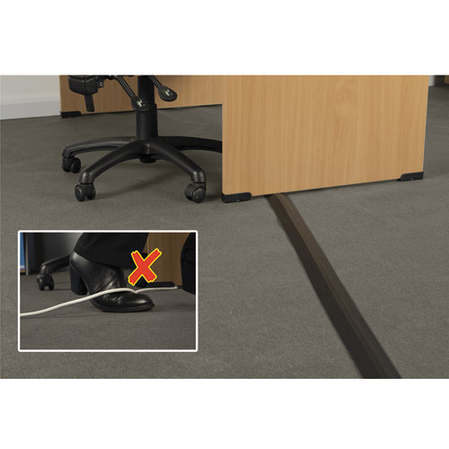 Image of D-Line® Medium-Duty Floor Cable Cover, 2.75 X 0.5 X 6 Ft, Black