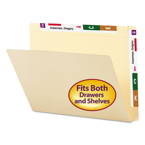 Heavyweight Manila End Tab Conversion File Folders, Straight Tabs, Letter Size, 0.75" Expansion, Manila, 100/Box