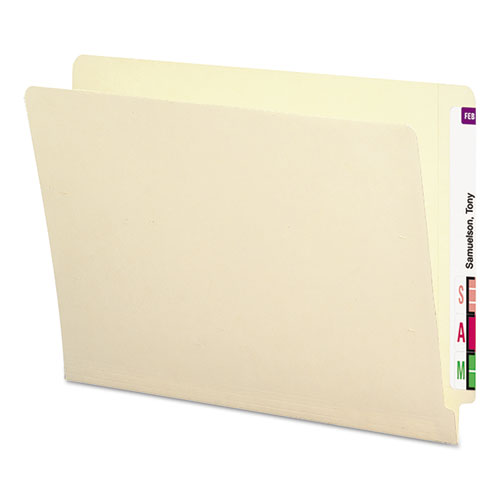 End Tab Folders with Antimicrobial Product Protection, Straight Tabs, Letter Size, 0.75" Expansion, Manila, 100/Box