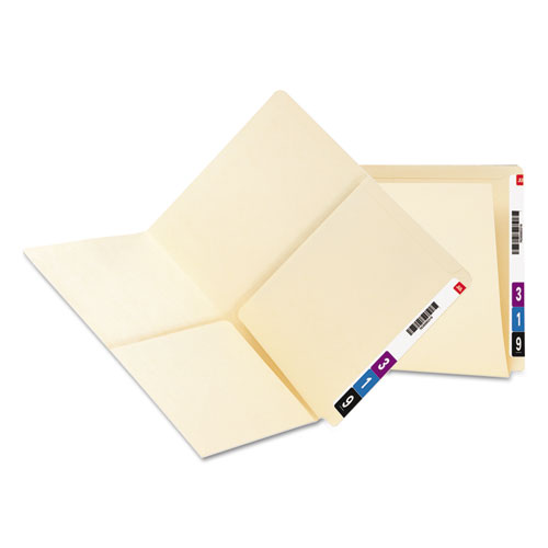 Smead™ Heavyweight Manila End Tab Pocket Folders, Interior Front/Back Panel Pockets, Straight Tabs, Letter Size, 11Pt Manila, 25/Box