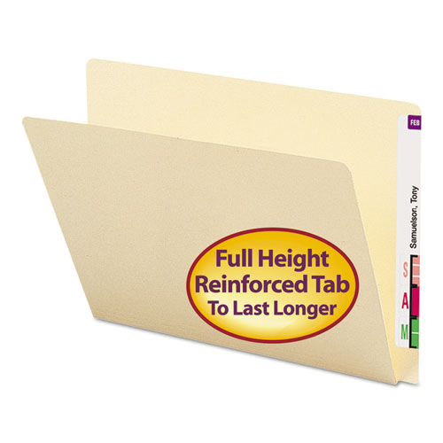 EXTENDED END TAB MANILA FOLDERS, STRAIGHT TAB, LETTER SIZE, 100/BOX