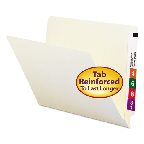 Heavyweight Manila End Tab Folders, 9" High Front, Straight Tabs, Letter Size, 0.75" Expansion, Manila, 100/Box