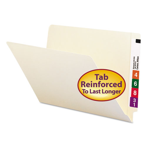 Heavyweight Manila End Tab Folders, 9.5" Front, Straight Tab, Legal Size, 100/Box | by Plexsupply