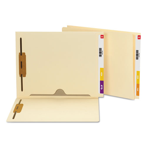 HEAVYWEIGHT MANILA END TAB POCKET FOLDERS WITH TWO FASTENERS, STRAIGHT TAB, LETTER SIZE, 50/BOX